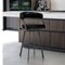 Armen Living Dione 26" Counter Height Barstool in Mineral Finish and Vintage Black Faux Leather 721535746941 - alternate 3